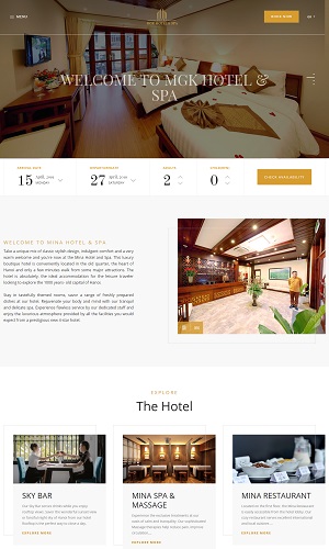 Mẫu website khách sạn, resort