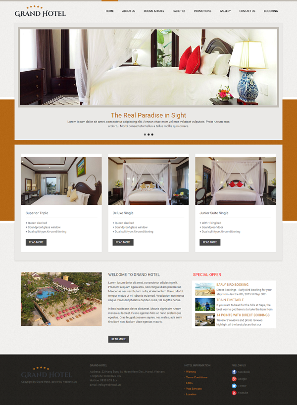 Báo giá thiết kế website khách sạn