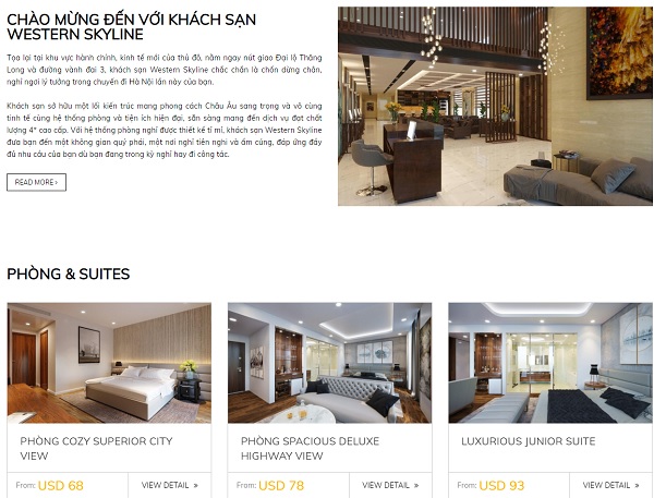 Thiết kế website đặt phòng khách sạn