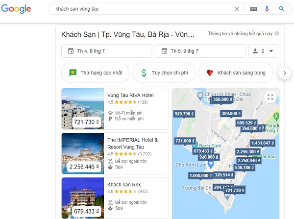 Quảng cáo khách sạn trên Google